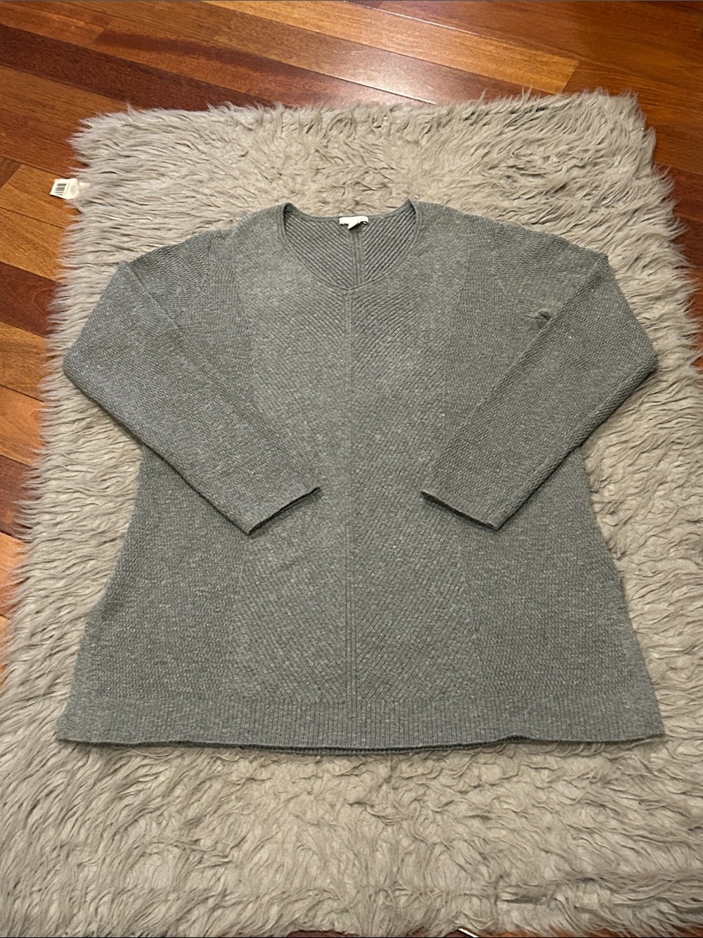 J Jill women’s gray cotton blend back sweater